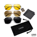 livho Aviator Blue Light Blocking Glasses for Men & Women, Lightweight Metal Frame, Anti-Glare, Eye Strain Relief, pack of 3