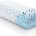 MALOUF Zoned Dough Gel-Infused Memory Foam Bed Pillow-5-Year U.S. Queen-Mid Loft, Queen Mid Loft