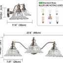 XIEDUN Brushed Nickel Bathroom Vanity Light Fixture 3 Light Vanity Lights for Bathroom Vanity Light Fixtures