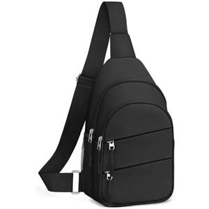 Crossbody Bags for Women, Sling Bag for Men, Small Hiking Backpack Anti Theft Lightweight for Outdoors Travel (L, Black)