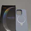 TORRAS Liquid Silicone for iPhone 16 Pro Case with 360 Spin Magnetic Stand with Camera Control, Fit for MagSafe, OStand Q3 Silicone Non-Slip Rubber Protective Case for iPhone 16 Pro, Baby Blue