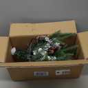 Lighted Outdoor Christmas Tree Urn Filler, Pre-lit Artificial Xmas Pine Trees with Tripod Stake, Outdoor Light Up Christmas Planter Filler