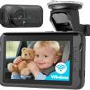 Wireless Baby Car Camera, Car Baby Monitor No Wi-Fi Needed, Auto Night Vision IR-Cut Adjustable Lens, Long Battery for Rear-Facing Seat Long Trips, Newborn Travel Essentials