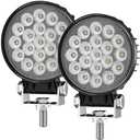 LED Tractor Lights 2 Pcs 4 Inch 12v Flood Light Round Waterproof Work Truck Lights for Equipment Vehicle Off Road SUV ATV UTV 4WD