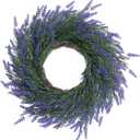 18 Inches Lavender Wreath, Spring Summer Wreaths for Front Door, Artificial Purple Lavender Wreath Decorations for Home Wall Window Farmhouse Decor