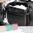 Mandark Car Seat Back Organizer, PU Leather Vehicle Backseat Hanging Storage Pocket, Multipurpose Auto Travel Essentials Accessories for Kids & Adults, Universal for Most Cars (Black)