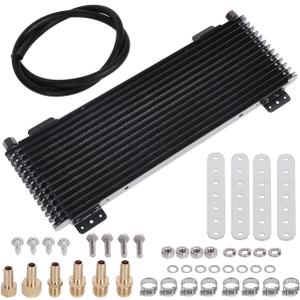 LokoCar Low Pressure Drop Transmission Oil Cooler LPD47391 4739 40,000 GVW with Mounting Hardware Black