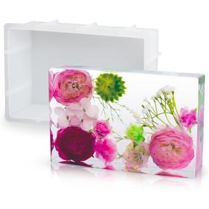 Resin Molds Silicone,Epoxy Resin Casting Craft Mold for Flower Preservation Bookends DIY Art (Rectangle)