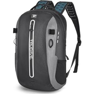 Trudave Waterproof Backpack, Waterproof Submersible Backpack, Floating TPU Coated Dry Bag with Airtight Zipper for Kayak, Fishing, Boating, Hiking, Black (20L)