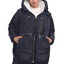 FADSHOW Women's Winter Down Jackets Long Down Coats Warm Parka with Hood, Deep Blue, M