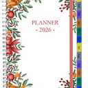 2 x 2026 Planner - Weekly & Monthly Planner Runs Jan 2026 to Dec 2026, 6.25" x 8.25", 12 Monthly Tabs, 14 Notes Pages, Inner Pocket, Flexible Cover with Twin-Wire Binding, Planners 2026 (Red, 6.25" x 8.25")