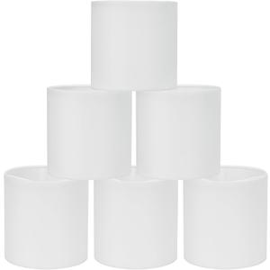 LAMPWELL KIKI Off White Clip on Chandelier Lamp Shades Set of 6,Small Lamp Shades Clip on bulb,5"5"H5",Mini Fabric Drum Lamp Shade,FOR CANDLE BULB AND SMALL GENERAL BULB (Off white)