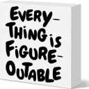 2 x Motivational Office Desk Decor Sign, Inspirational Office Decoration for Business Teamwork Words and Saying Positive Decor, Team Gifts for Coworker Colleague Boss, Everything Is Figureoutable