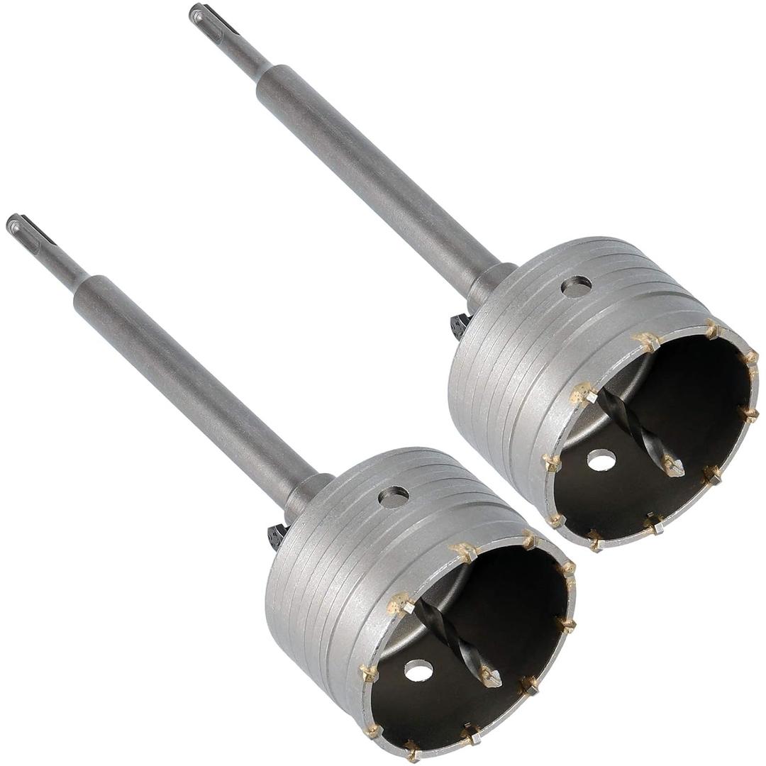 2 Sets 3-1/2 Inch Shank Hole Saw, 90mm Concrete Hole Saw, Steel Core Bit for Concrete, Cement, Stone, Wall, Brick