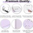 Hardcover 3 Ring 1 Inch Leather Binder, Letter Size Dividers With Tabs, PVC Zipper Pouch, Professional Organizer, Faux Lavender Purple Leather