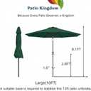 10FT Solar Umbrella 32 LED Lighted Patio Umbrella Table Market Umbrella w/Tilt and Crank, UV-Resistant Outdoor Umbrella for Pool, Garden, Deck, Forest Green