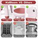 KidBloom Toddler Chair, Reinforced Kids Chair, Dinosaur Plastic Child Chair for Toddlers 13 with Supportive Backrest, Pink