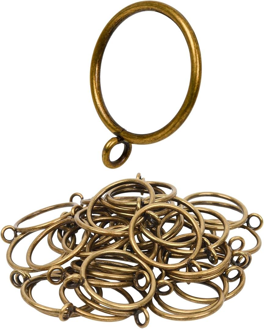 Curtain Rings with Eyelets, 48 Pack Metal Drapery Rings for Pinch Pleat Curtains Panels, Drape Rings Fits Up to 1.2 in Curtains Rod, 1.5 Inch I D Antique Bronze Curtain Rings with Eyelets, 48 Pack Metal Drapery Rings for Pinch Pleat Curtains Panels, Drape Rings Fits Up to 1.2 in Curtains Rod, 1.5 Inch I D Antique Bronze