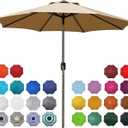 9' Outdoor Patio Umbrella, Outdoor Table Umbrella, Yard Umbrella, Market Umbrella with 8 Sturdy Ribs, Push Button Tilt and Crank