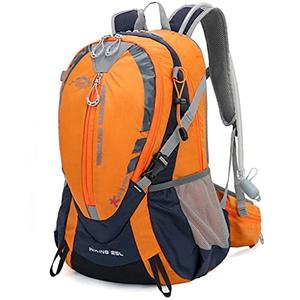 INOXTO Small Hiking Backpack with 2L Water Bladder and Rain Cover, 25L Hydration Backpack Hiking Daypack (Orange)