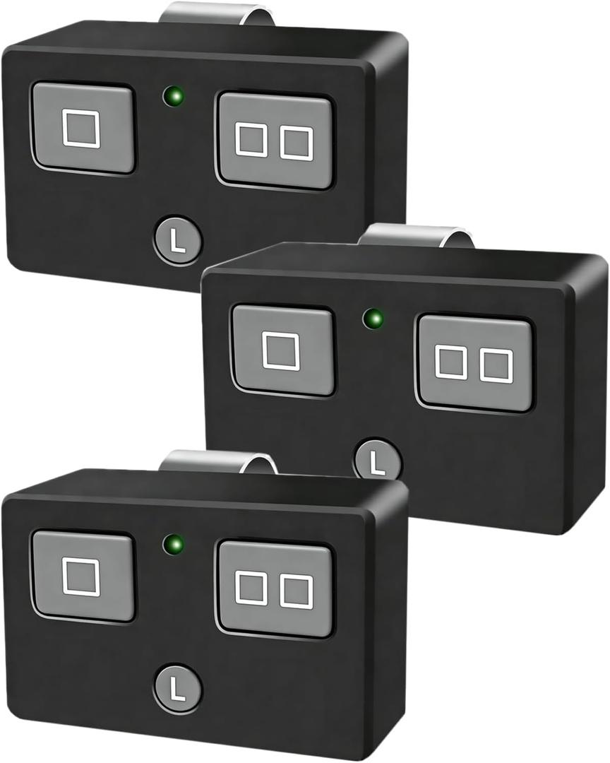 AXP1 AXS1 Gate Opener Remote Transmitter, 5-Button, 3-Button Remote Transmitter for Automatic Gate Openers, Partymode, for Gh ost Opener Systems (Black, AXS1 3PCS)