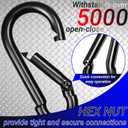 50 Pack 2" Heavy Duty Carabiner Clips, M5 Black Galvanized Steel Spring Snap Hooks, Rust-Resistant Keychain Clips for Hammock, Camping, Hiking, Fishing, Swing Set