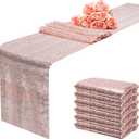 12x108 inch Rose Gold Sequin Table Runner Sparkly Glitter Table Linens 6 Packs for Party Decorations Wedding Birthday Baby Shower Engagement Anniversary