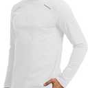 GEMYSE Men's Quarter Zip Pullover Long Sleeve Running Shirt 1/4 Zip Quick Dry Athletic Workout Shirts (White, XL)