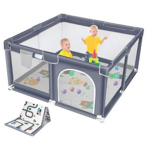 Suposeu Baby Playpen, Large Indoor and Outdoor Playard, Play Pens for Kids Activity Center, Sturdy Safety Baby Fence with Soft Breathable Mesh for Toddler playpen 50"x50"