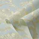 3D Embossed Damask Peel and Stick Wallpaper Modern European Style 3D Textured Wallpaper Non-Woven Removable Self Adhesive Wall Paper for Bedroom Living Room Wall Covering 20.8" x 197" Light Blue