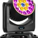 BETOPPER Moving Head Light,19x15W RGBW with Light Strip Effect Moving Head Stage Spotlight,Lightweight Disco DJLight for Party Wedding Club Bars Show1