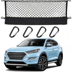 Envelope Style Cargo Net Compatible with Hyundai Tucson 2026 2025 2024 2023 2022 2021 2020 2019 2018 2017 2016 2015 Upgraded Car Rear Touring Tailgate Trunk Netting with Heavy Duty Carabiner