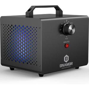 ONAMOR Ozone Generator 77000mg, Ozone Machine Ionizer O3 Deodorizer for Home, Basement, Smoke, and Pet Room (Eliminating Odors Area up to 4000 Square Feet, All Metallic Black)