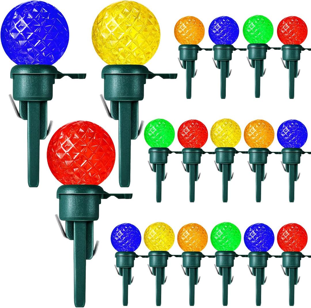 Honoson Christmas Replacement Mini Light Bulbs G14 LED Light Bulbs 0.06 Watt Globe Glass with Plastic Base for Outdoor Indoor Tree(Appealing Colors,60 Pieces)