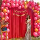 16x10FT Red Backdrop Curtains for Wedding Parties, Wrinkle Free Polyester Photography Backdrop Drapes for Wedding Baby Shower Birthday Parties Stage Background Stand Decorations 4x10ft, 4 Panels