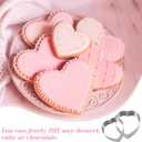 3 x Fumwase 6 Pieces Heart Cookie Cutter Set 3 Inch 2 Inch Heart Shaped Cake Cutter Stainless Steel DIY Biscuit Molds for Baking