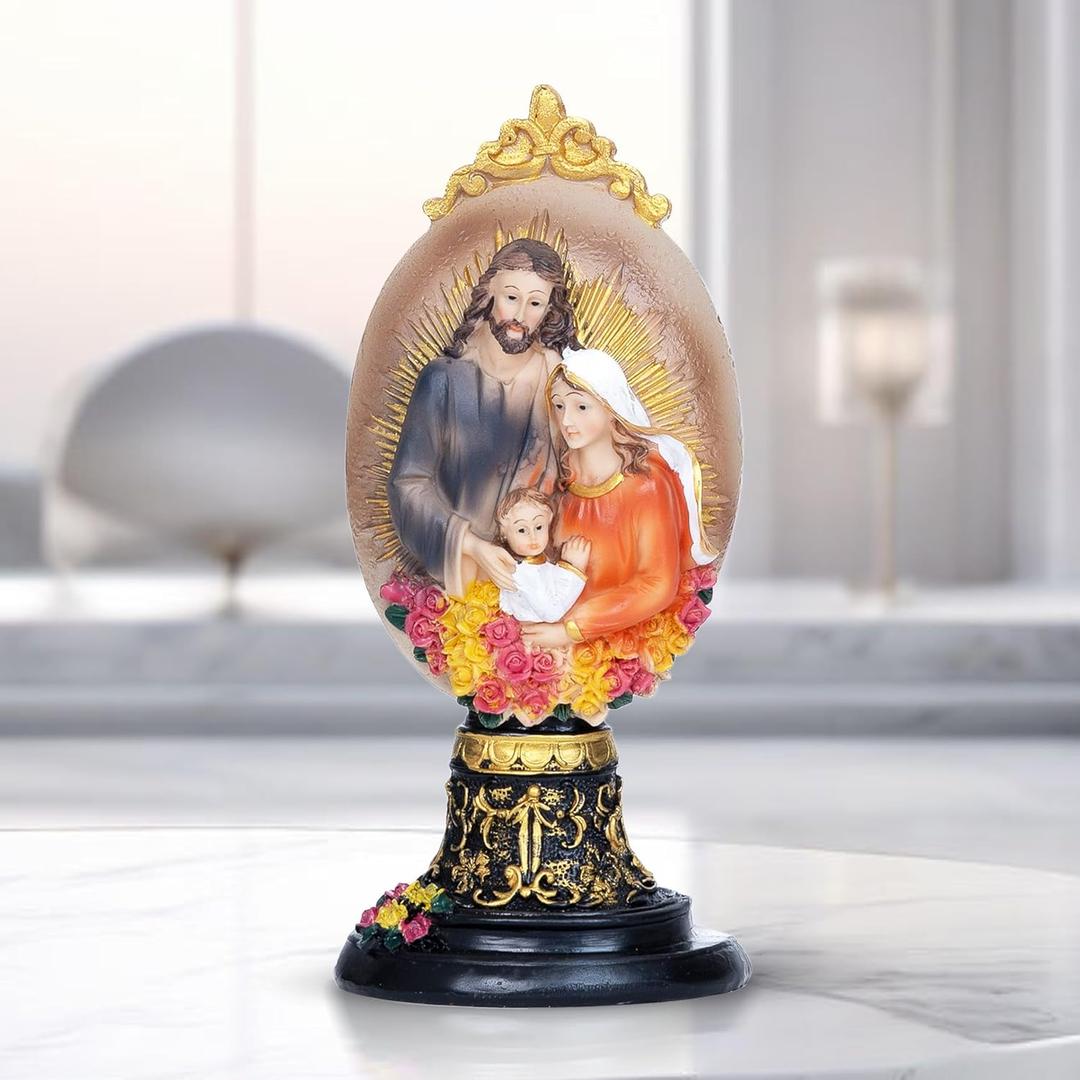 Holy Family Statue, Joseph, Mary, Jesus Figurine, 8" Catholic Home Decor, Christmas, Easter Gifts, Table Desk Decoration