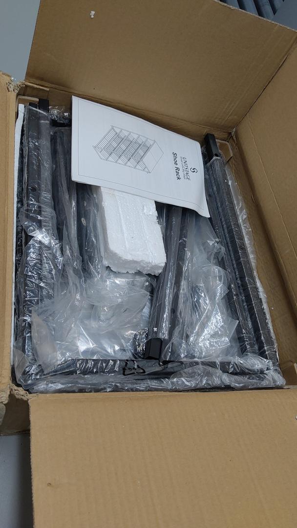 UNITSTAGE 6 Tier Rotating Vertical Shoe Rack Tower, Wooden Shoe Storage Organizer with Hooks, Sturdy Metal Narrow Shoe Shelf for 1824 Pairs, Vertical Shoe Organizer for Closet Entryway, Rustic Brown