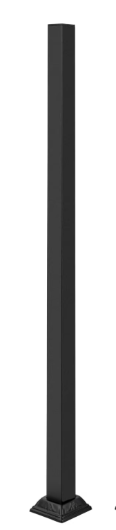 Black Aluminum Deck Railing Posts, 1-Pack 38" Iron Balusters with Sturdy Base, Easy-Install Porch Railing Kit for Outdoor Stairs and Decks