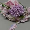 Tigeen Artificial Flowers Artificial Peonies Silk Flowers Faux Peony Fake Peony Silk Hydrangea Bouquet for Wedding Table Centerpiece Floral Vase Decor(Light Purple,12 Bundles)
