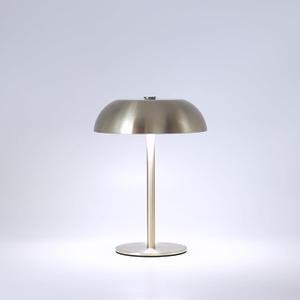 JHWDHD Portable LED Mushroom Table Lamp, 8.46'' Metal Small Cordless Desk Night Light with 5200mAh Rechargeable Battery, Stepless Dimming Lamp with 3 Colors for Bedroom/Bar/Coffee Shop (Silver)
