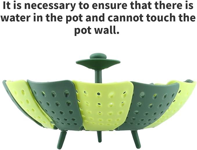  Foldable Steamer Basket,Silicone Vegetable Steamer Basket,Food Steamer,Pot Steamer Basket High Temperature Resistant Cooker Dish Steamer Basket For Steaming Fruit