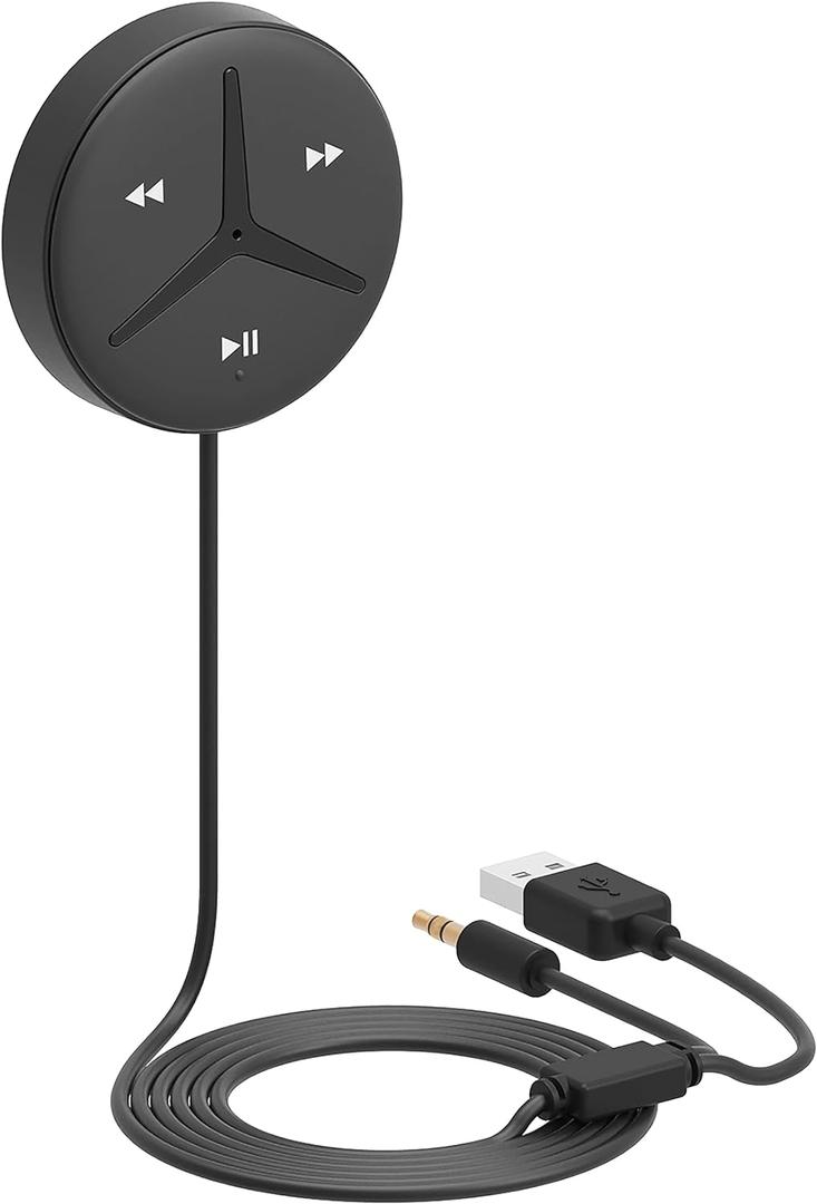 Aston Innovations SoundTek A1+ Bluetooth Car Kit with AAC for Music Streaming Handsfree Calls,Aux Bluetooth Adapter for Car/Home Stereo,Built-in Noise Isolator & MIC, Auto On/Off