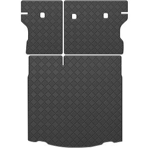 Cargo Mat & Backrest Mat Fit for 2014-2019 Toyota Highlander - Leather Trunk Liner Back Seat Cover Protector - All Weather Protection PU Leather Cargo Liner and Backrest Mat Highlander Accessories Black