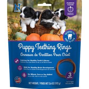 3 x N-Bone Puppy Teething Ring Pumpkin Flavor, 3.6 Oz, 3 Rings