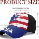 American Hat for Men Women, USA Baseball Cap with Vintage Stars and Stripes Design, Adjustable Patriotic Cap One Size Fits Most, 7 Pcs USA Accessories Set for Sports Events, Parades, Festivals and Outdoor Activities