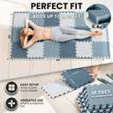 bemaxx Gym Mats Set - 18 pcs EVA Interlocking Foam Floor Tiles (12.6"x12.6"x0.4") 18sqft Protective Gym Flooring Sports Home Workout Exercise Mats Puzzle Garage Fitness Play-Room Pool Treadmill Bike