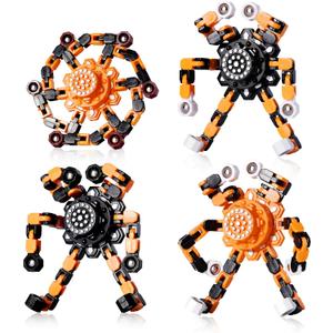 Halloween Toy Gifts for Kids Transformable Fidget Spinners for Adults Stress Relief Sensory Toys for Boys and Girls Fidget Toys Black Orange Halloween Party Decorations