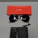 livho Sunglasses for Men Women Aviator Polarized Metal Mirror UV 400 Lens Protection (Black Grey)