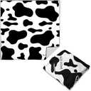 Abiudeng Self Adhesive Cloth Magic Makeup Wrap Magic Wrap Cloth Cosmetic Pouch Camera Protective Wrap Anti-Scratch Lens Wrap Pouch Portable Easy Clean for Women Men-Cow Pattern, 2 Pack